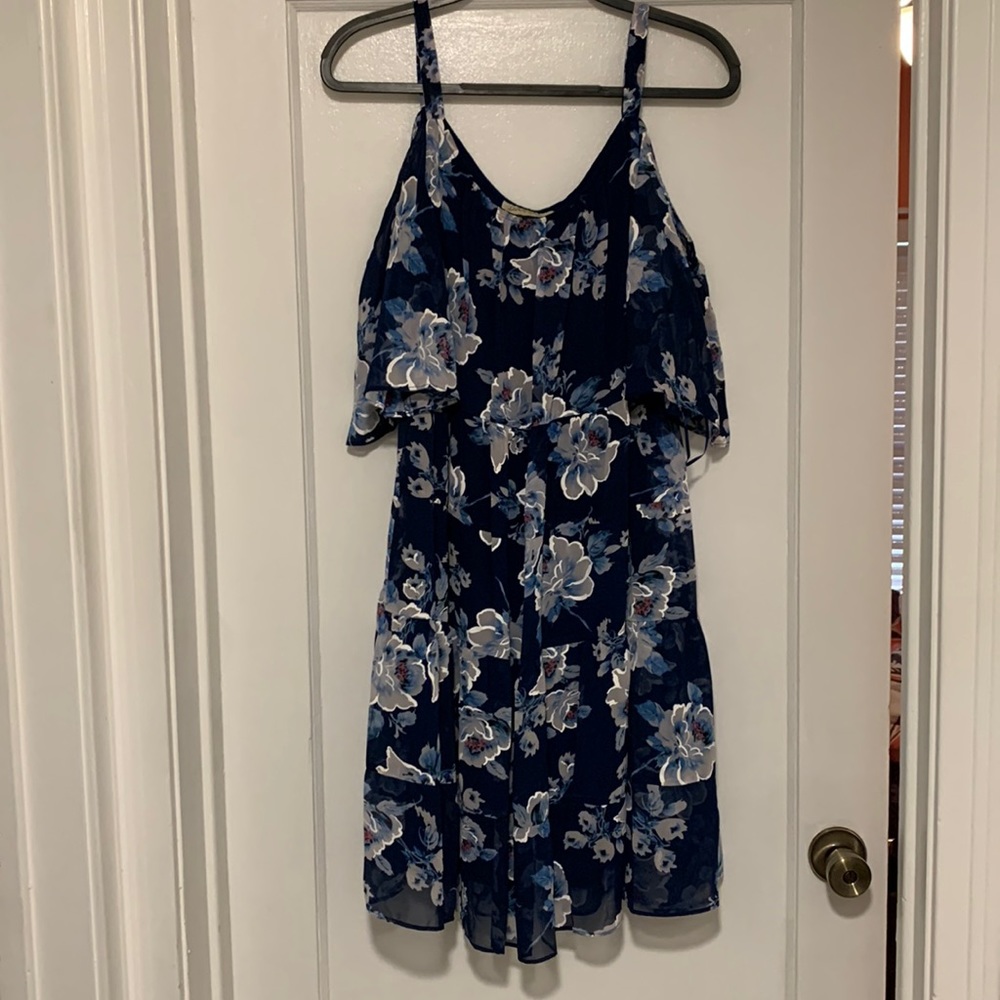 Floral cold shoulder dress